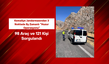 Kemaliye Jandarmasından 3 Noktada Eş Zamanlı “Huzur Operasyonu”